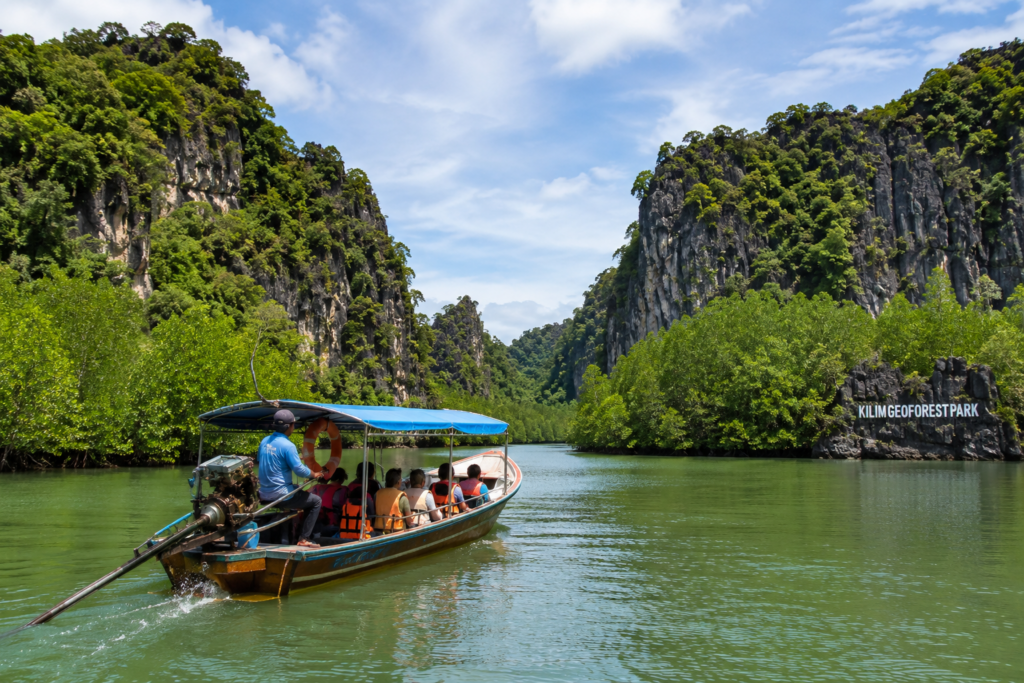 Boat tour through Kilim Geoforest Park mangroves, Langkawi, Malaysia