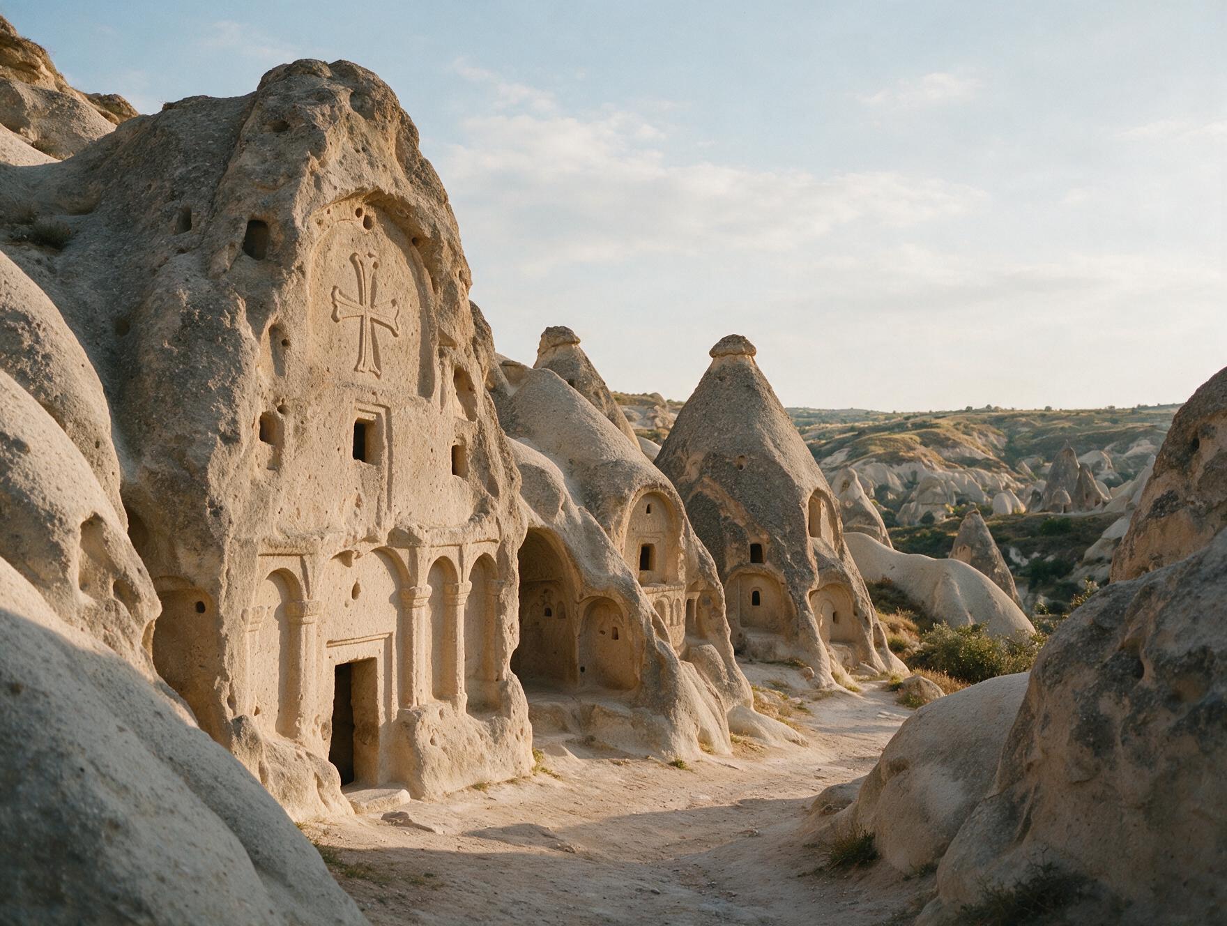 Rock-cut Byzantine church at Göreme Open Air Museum, Cappadocia