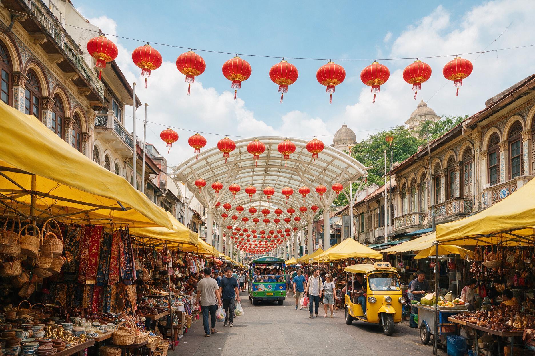 Petaling Street covered market arcade in Kuala Lumpur's Chinatown