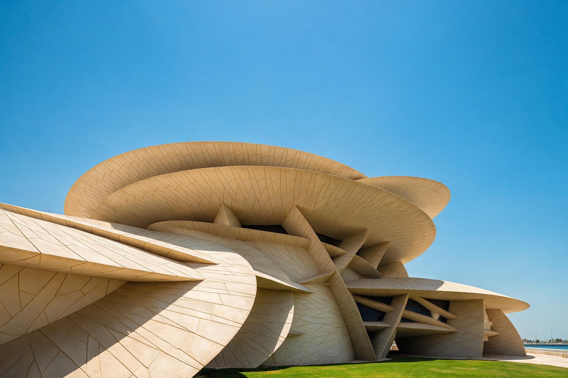 National Museum of Qatar's desert rose architecture designed by Jean Nouvel in Doha