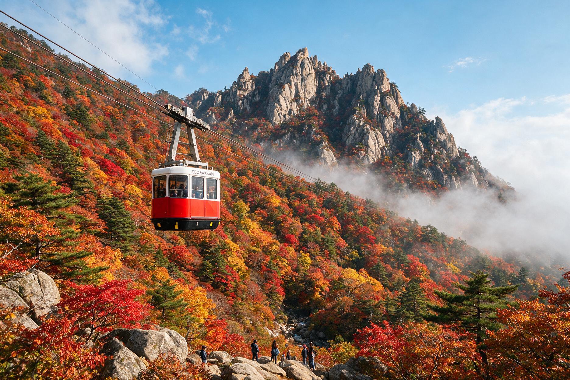 Seoraksan cable car Gwongeumseong Fortress autumn