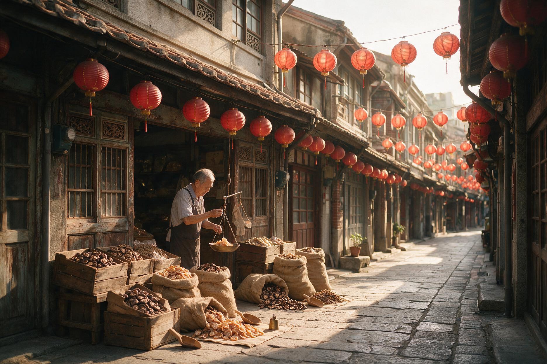Dried goods shopfront on Dihua Street in Taipei's Dadaocheng district