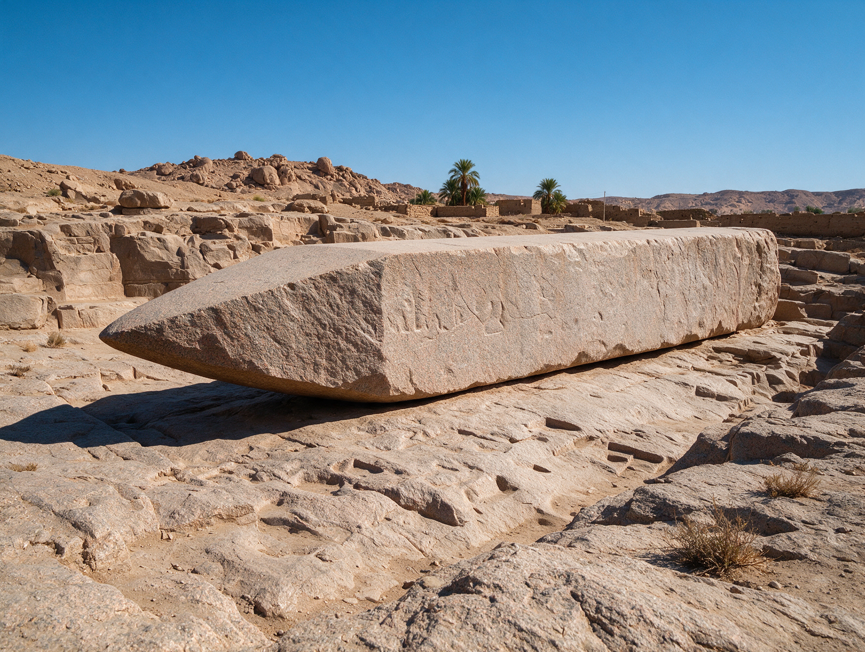The Unfinished Obelisk in the ancient granite quarry at Aswan