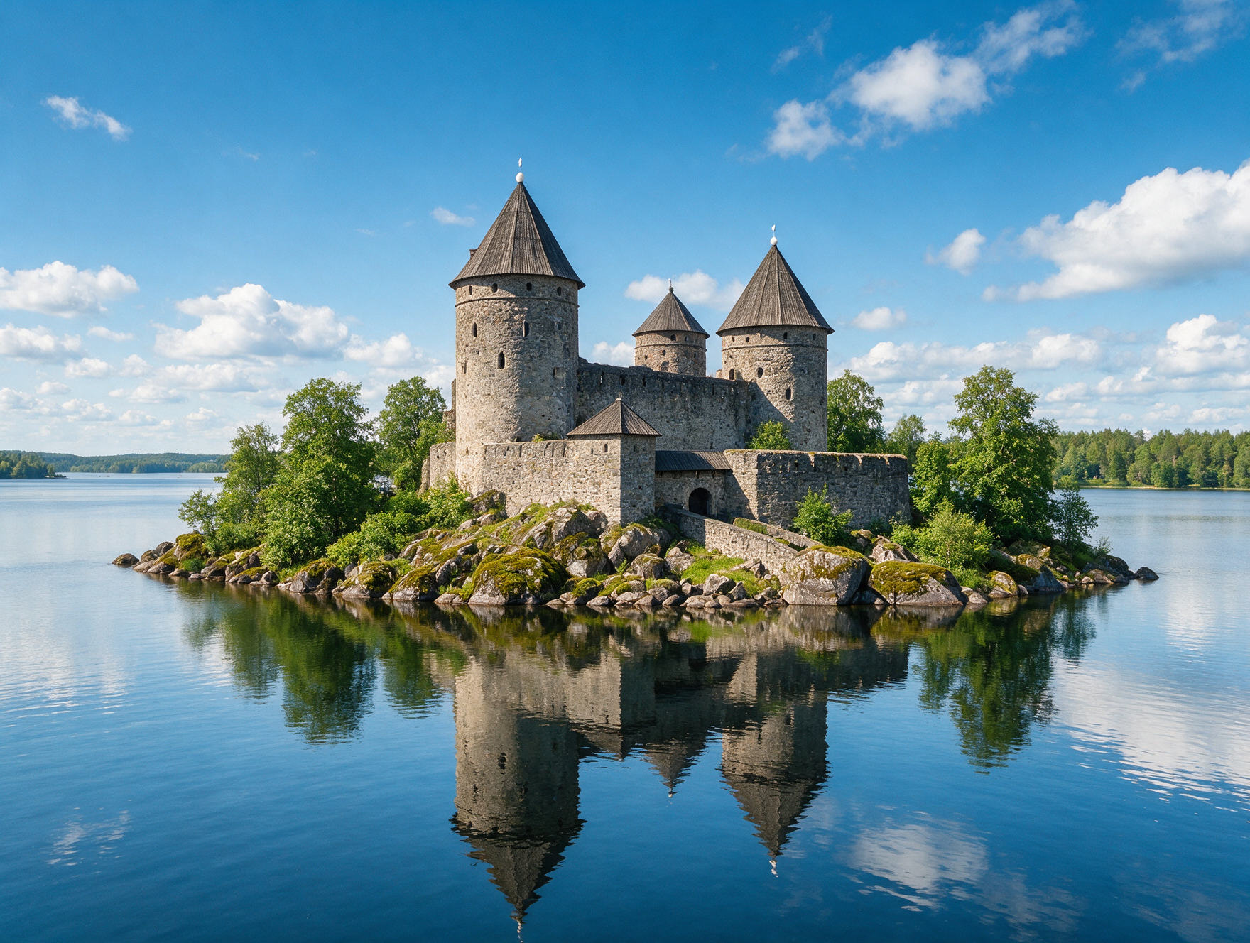 Olavinlinna castle on a lake island in Savonlinna