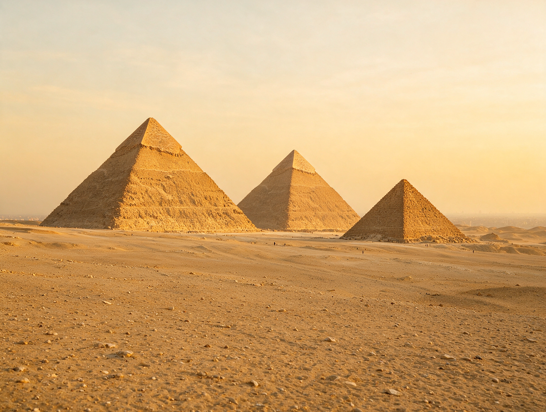 Panorama Point at Giza with all three pyramids in evening light
