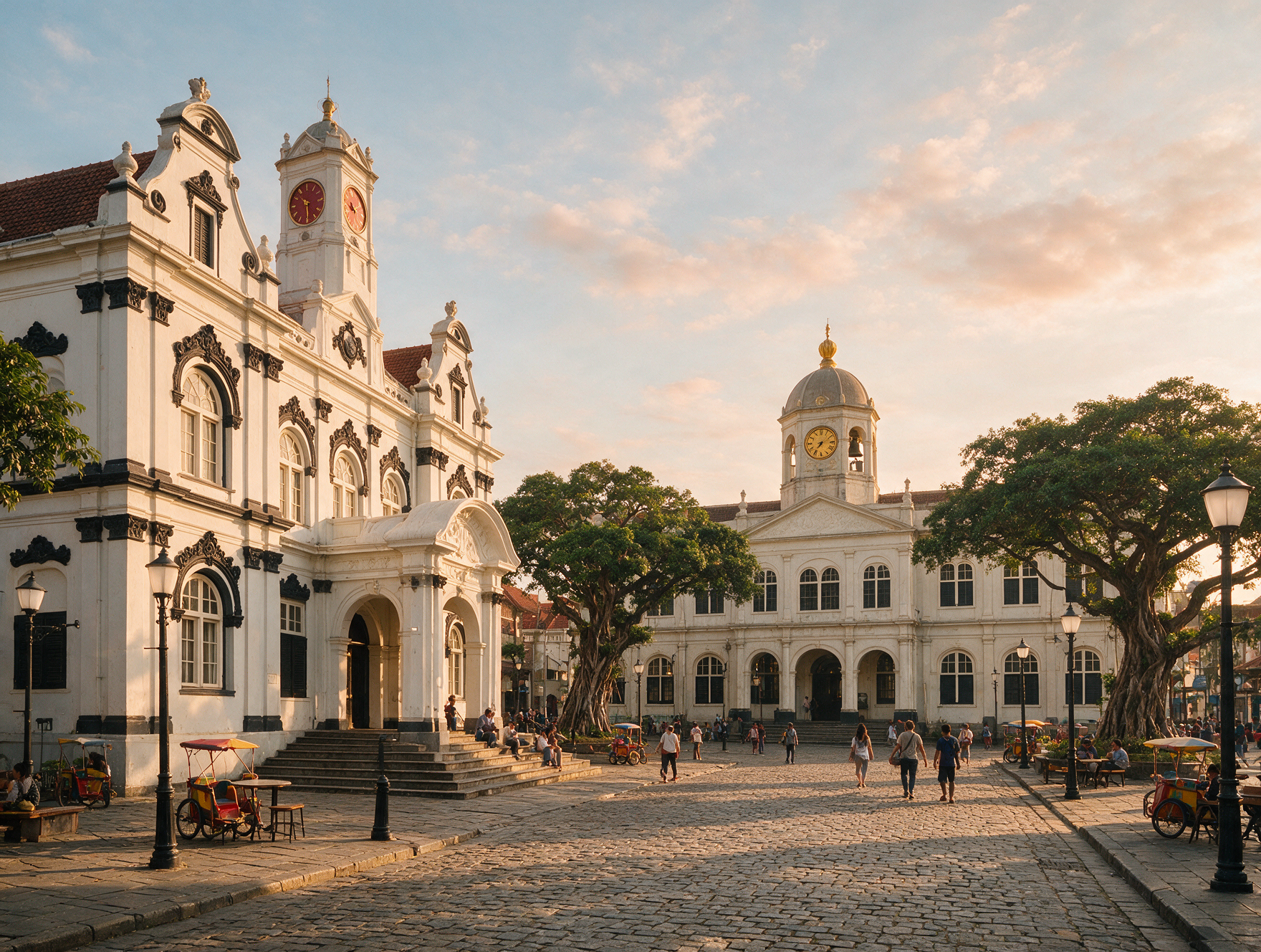 Dutch colonial architecture at Fatahillah Square in Kota Tua, Jakarta's old town