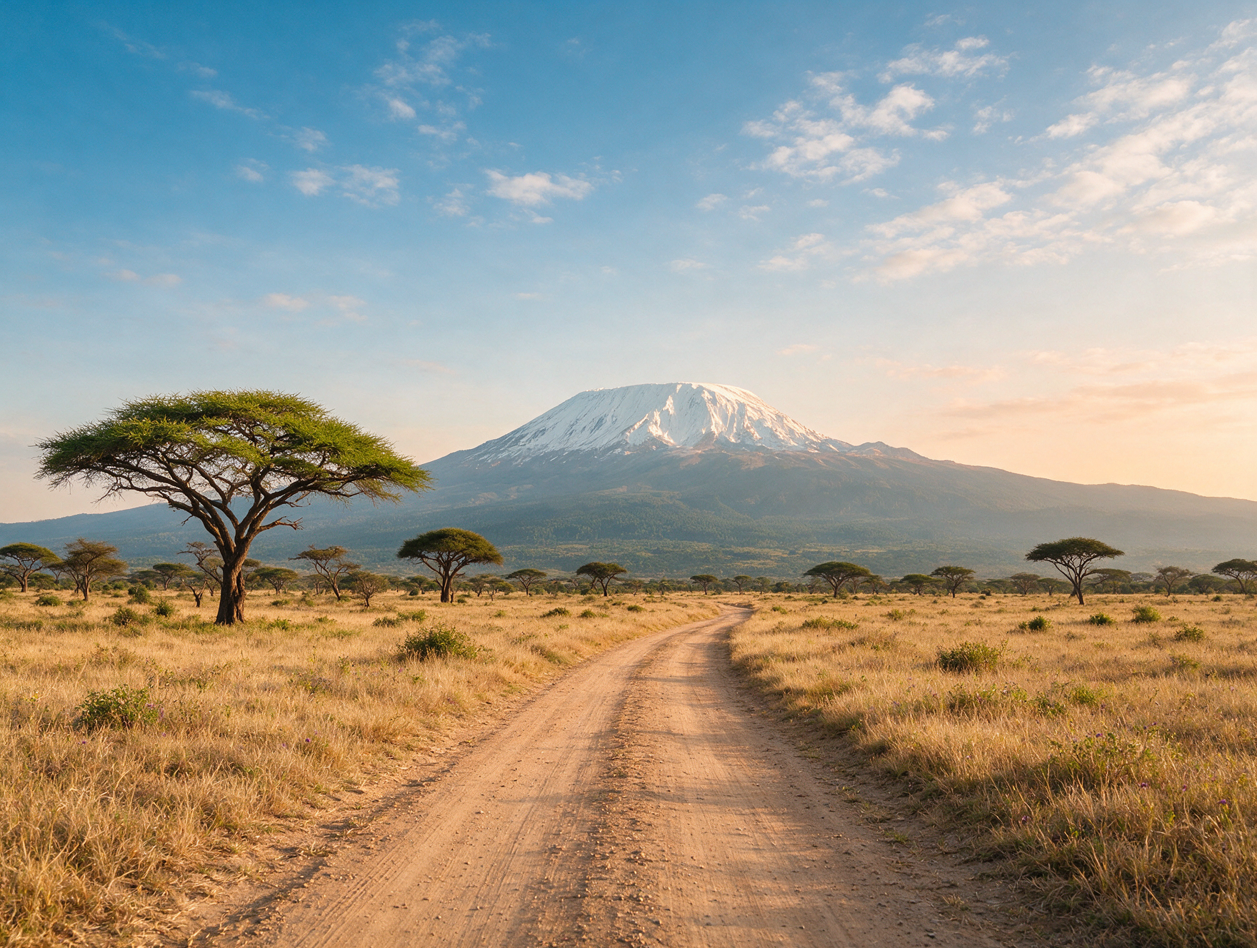 Mount Kilimanjaro seen from outside Amboseli National Park near Loitokitok, Kenya
