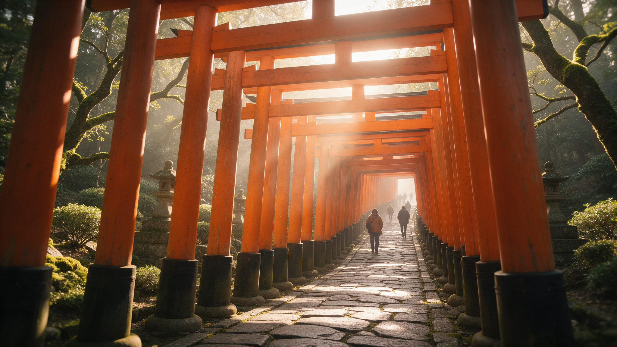 Thousands of vermillion torii gates at Fushimi Inari Taisha in Kyoto, one of Japan's most photographed free attractions